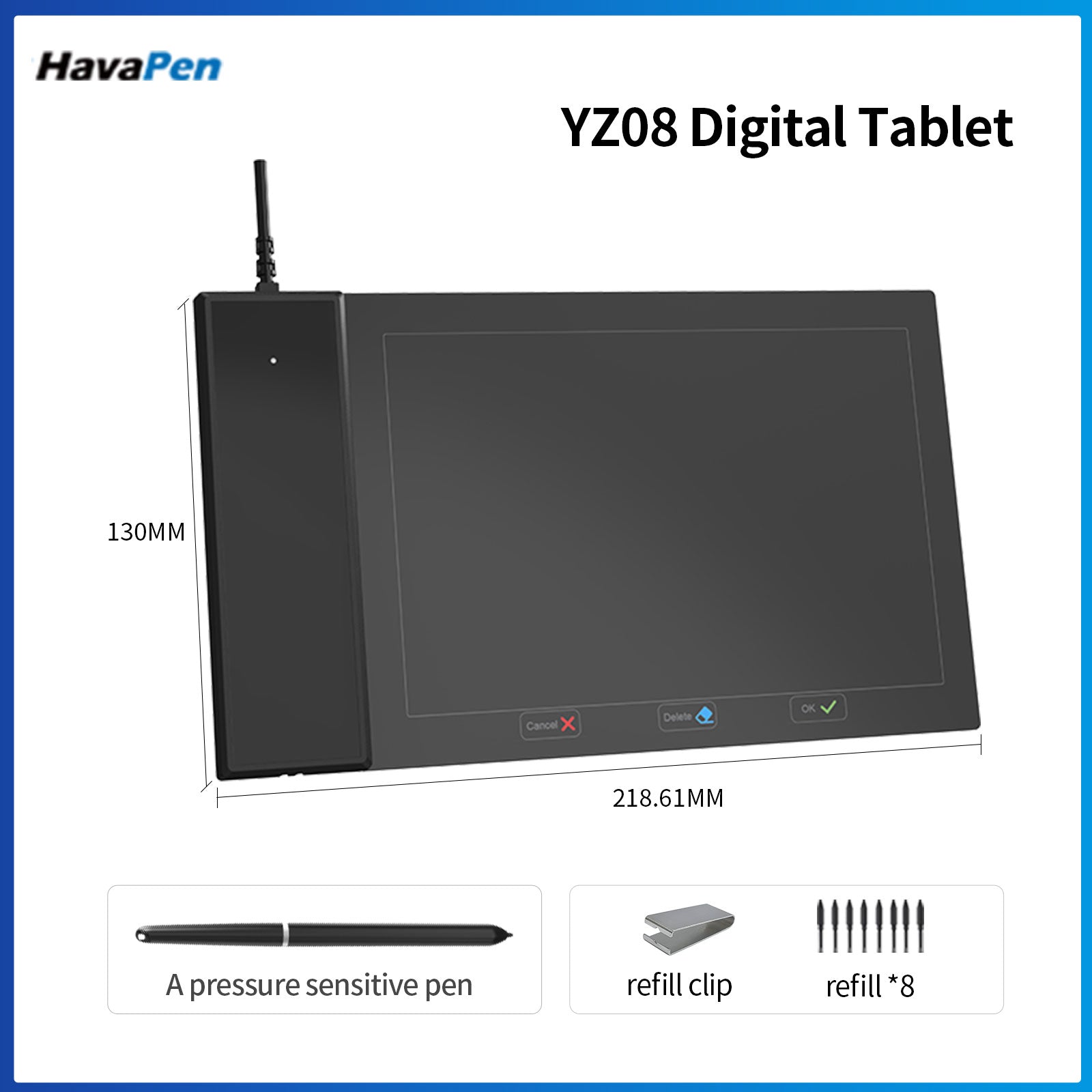 graphic tablet drawing YZ08  Graphics Tablet 6x4 Inch Portable Small Digital Tablet for Drawing with 4 Hot Keys Great for Design Writing Teaching